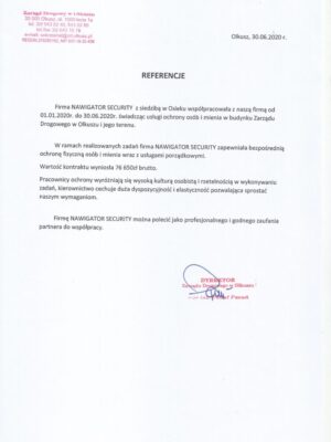 Referencja Zarzą Drogowy Olkusz