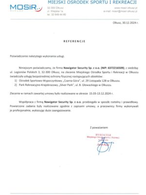 Referencje Mosir Olkusz