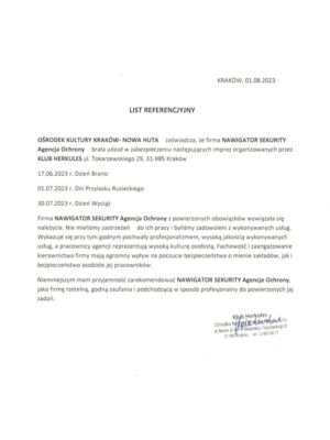 Referencje Nowa Huta